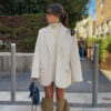 Long Faux Fur Straight Blazer Coat Long Faux Fur Straight Blazer Coat