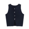 Knit Buttoned Cropped Vest