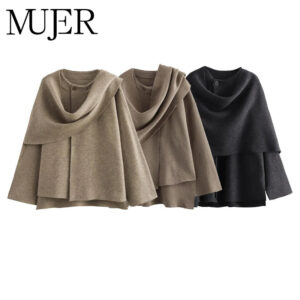 Plush Asymmetric Scarf Collar Winter Coat – Padded Long Sleeve Jacket Plush Asymmetric Scarf Collar Winter Coat – Padded Long Sleeve Jacket