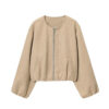 Soft Cropped Zipper Bomber Jacket Soft Cropped Zipper Bomber Jacket