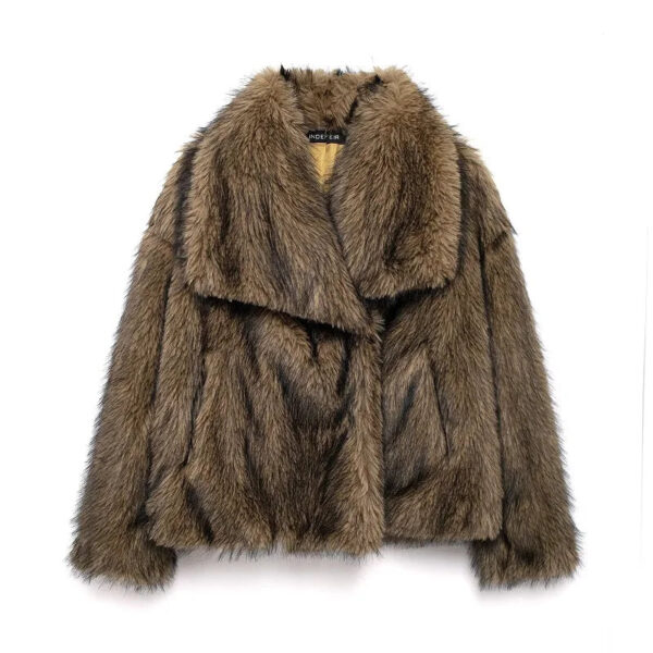Plush Luxe Faux Fur Turn-Down Collar Jacket Plush Luxe Faux Fur Turn-Down Collar Jacket