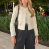 Cropped Tweed Button Jacket with Lined Interior Cropped Tweed Button Jacket with Lined Interior