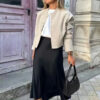 Midnight Grace High-Waist Satin Midi Skirt Midnight Grace High-Waist Satin Midi Skirt
