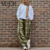 Plaid Wide Leg Mid-Waist Pants Plaid Wide Leg Mid-Waist Pants