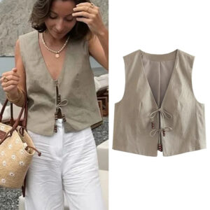 V-Neck Tailored Bow-Tie Vest