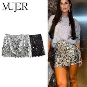 High-Waist Sequined Statement Mini Skirt High-Waist Sequined Statement Mini Skirt