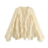 Ethereal Ruffle Semi-Sheer Chiffon Blouse Ethereal Ruffle Semi-Sheer Chiffon Blouse