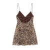 Leopard Print Backless Slip Mini Dress