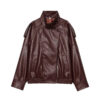 Faux Leather Oversized Bomber Jacket