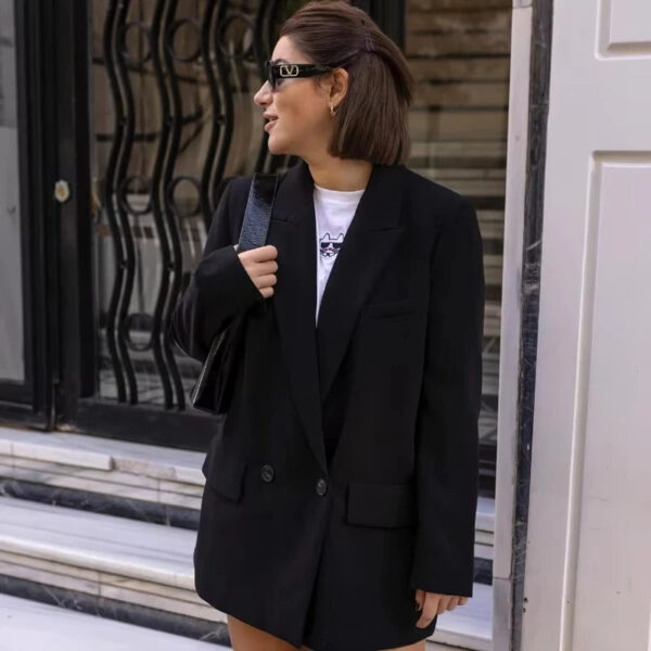 Straight-Cut Office Tailored Blazer Straight-Cut Office Tailored Blazer