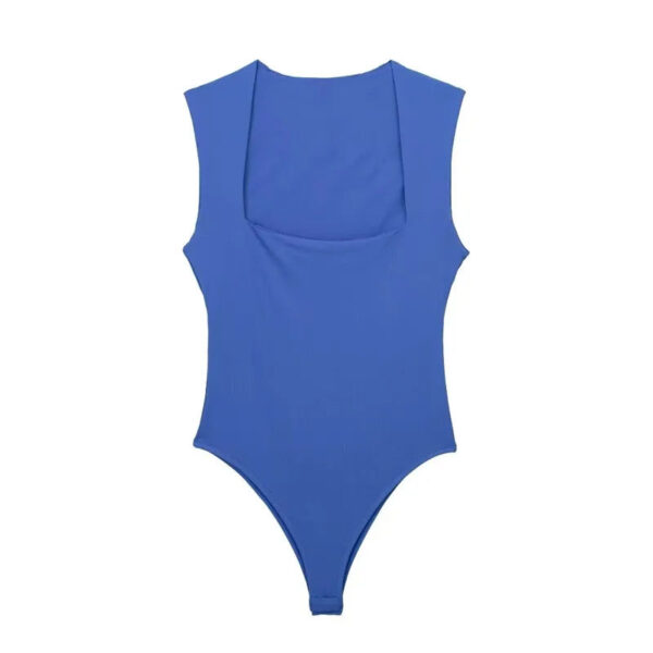 Square Neck Sleeveless Bodycon Bodysuit Square Neck Sleeveless Bodycon Bodysuit