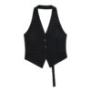 Off-Shoulder Cropped Vest with V-Neck – Sleeveless Tailored Waistcoat Off-Shoulder Cropped Vest with V-Neck – Sleeveless Tailored Waistcoat