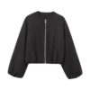 Soft Cropped Zipper Bomber Jacket Soft Cropped Zipper Bomber Jacket