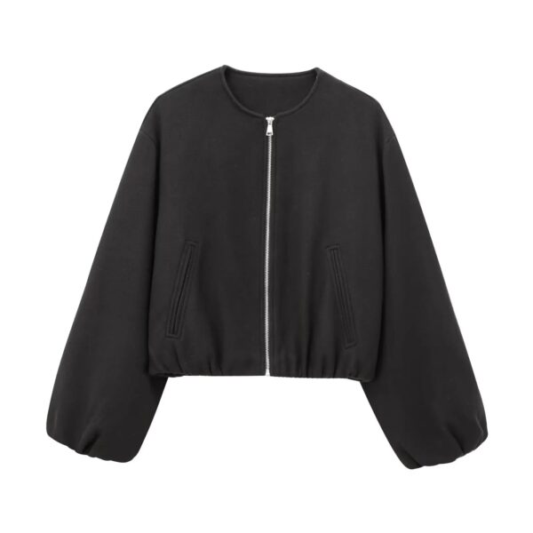 Soft Cropped Zipper Bomber Jacket Soft Cropped Zipper Bomber Jacket
