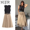 Belted Pleated Sleeveless Midi Dress Belted Pleated Sleeveless Midi Dress