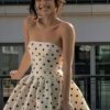Polka Dot Chest Wrap Backless Mini Dress