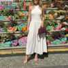 Off-Shoulder Halter Panelled Maxi Dress Off-Shoulder Halter Panelled Maxi Dress