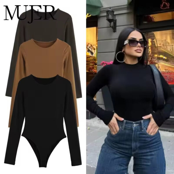 Sculpted Long-Sleeve Minimalist Bodysuit Sculpted Long-Sleeve Minimalist Bodysuit
