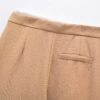 High Waist Pleated Wide Leg Pants with Pockets